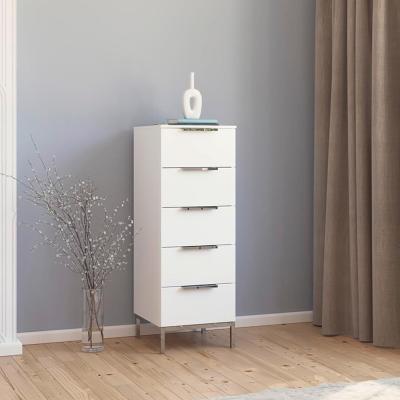 Rauch Flipp 5 Drawer Tall Chest With Metal Base Alpine White