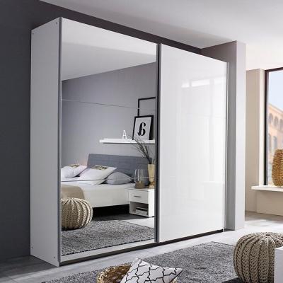 Rauch Halle 175cm 2 Door Sliding Wardrobe Alpine White And High Gloss White