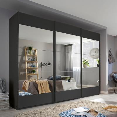 Rauch Malibu 271cm 3 Door Sliding Wardrobe Metallic Dark Grey