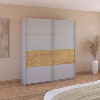 Rauch Malva 181cm 2 Door Sliding Wardrobe Silk Grey