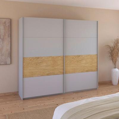 Rauch Malva 226cm 2 Door Sliding Wardrobe Silk Grey