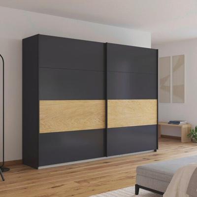 Rauch Malva 271cm 2 Door Sliding Wardrobe Metallic Dark Grey