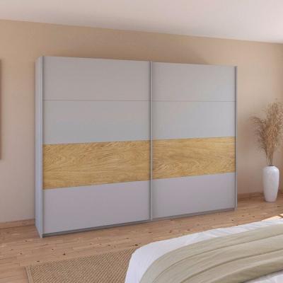 Rauch Malva 271cm 2 Door Sliding Wardrobe Silk Grey