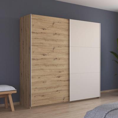 Rauch Monza 218cm 2 Door Sliding Wardrobe Artisan Oak And Champagne