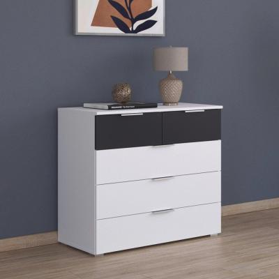 Rauch Monza 5 Drawer Chest Alpine White And Metallic Dark Grey