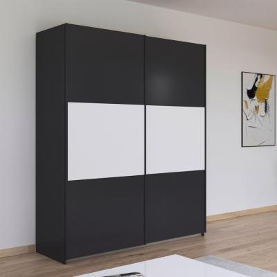 Rauch Neo 175cm 2 Door Sliding Wardrobe Metallic Dark Grey And Alpine White