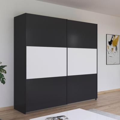 Rauch Neo 218cm 2 Door Sliding Wardrobe Metallic Dark Grey And Alpine White