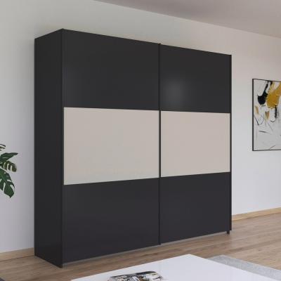 Rauch Neo 218cm 2 Door Sliding Wardrobe Metallic Dark Grey And Champagne