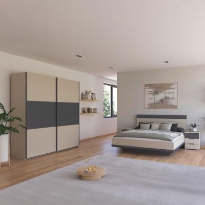 Rauch Sajo 160cm Bedroom Set With Wardrobe Champagne And Metallic Dark Grey