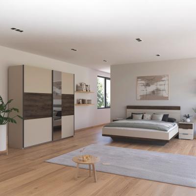 Rauch Sajo 180cm Bedroom Set With Mirror Wardrobe Champagne And Atlantic Dark Oak