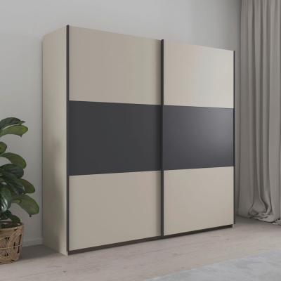 Rauch Sajo 218cm 2 Door Sliding Wardrobe Champagne And Metallic Dark Grey