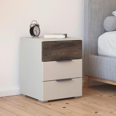 Rauch Sajo 3 Drawer Bedside Cabinet Champagne And Atlantic Dark Oak