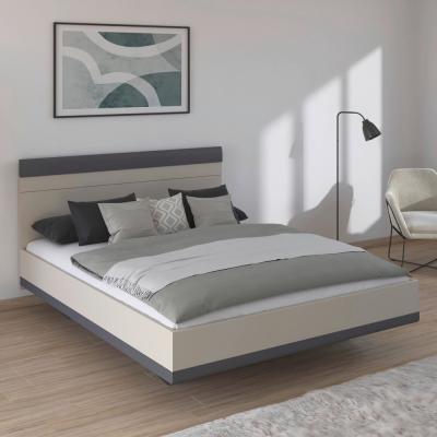 Rauch Sajo 5ft King Size Bed Champagne And Metallic Dark Grey