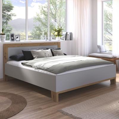 Rauch Credo 6ft King Size Bed Silk Grey And Artisan Oak