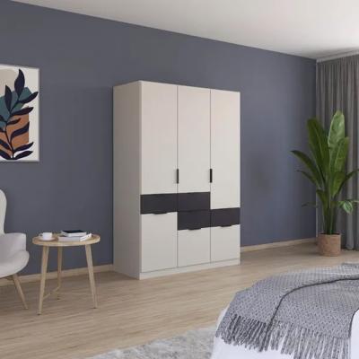 Rauch Mats 136cm 4 Door Wardrobe With Drawer Champagne And Metallic Dark Grey