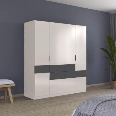 Rauch Mats 181cm 5 Door Wardrobe With Drawer Champagne And Metallic Dark Grey