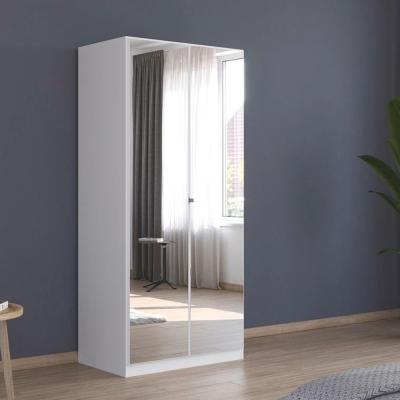 Rauch Reflect 91cm 2 Door Mirrored Wardrobe With Interior Division Alpine White