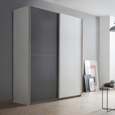 Rauch Saturn 175cm 2 Door Sliding Wardrobe With Extras Alpine White And Metallic Dark Grey