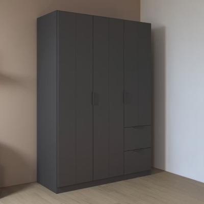 Rauch Ella 136cm 3 Door Wardrobe With Drawer Metallic Dark Grey