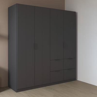 Rauch Ella 181cm 4 Door Wardrobe With Drawer Metallic Dark Grey