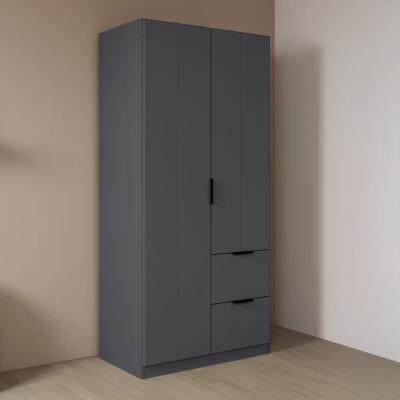 Rauch Ella 91cm 2 Door Wardrobe With Drawer Metallic Dark Grey