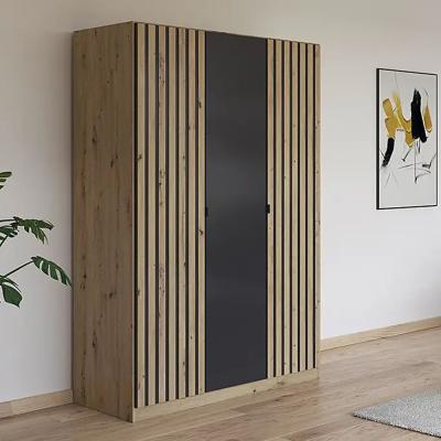 Rauch Genua 136cm 3 Door Wardrobe Type A Artisan Oak And Metallic Dark Grey