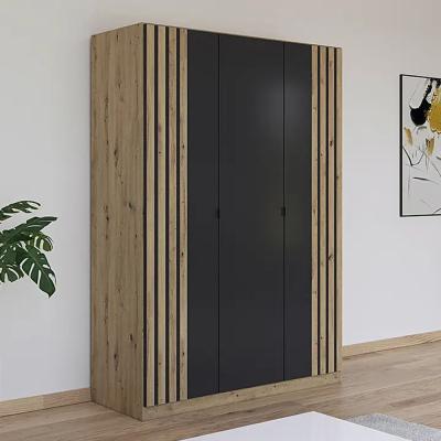 Rauch Genua 136cm 3 Door Wardrobe Type B Artisan Oak And Metallic Dark Grey