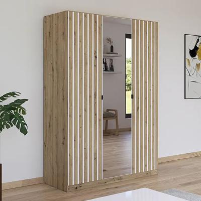 Rauch Genua 136cm 3 Door Wardrobe With Mirror Artisan Oak And Alpine White