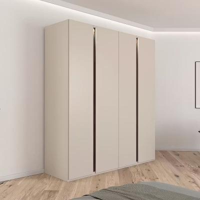 Rauch Luana 201cm 4 Door Wardrobe With Lighting Champagne And Atlantic Dark Oak