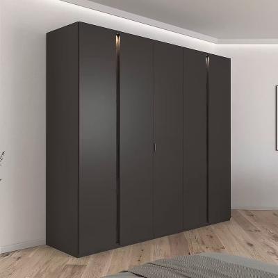 Rauch Luana 251cm 5 Door Wardrobe With Lighting Graphite And Atlantic Dark Oak