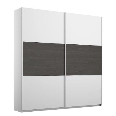 Rauch Miro 175cm 2 Door Sliding Wardrobe Alpine White And Black Oak