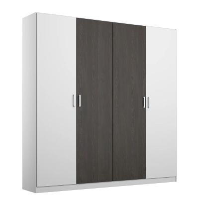 Rauch Miro 181cm 4 Door Wardrobe Alpine White And Black Oak