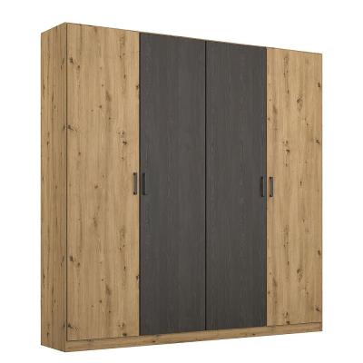 Rauch Miro 181cm 4 Door Wardrobe Artisan Oak And Black Oak