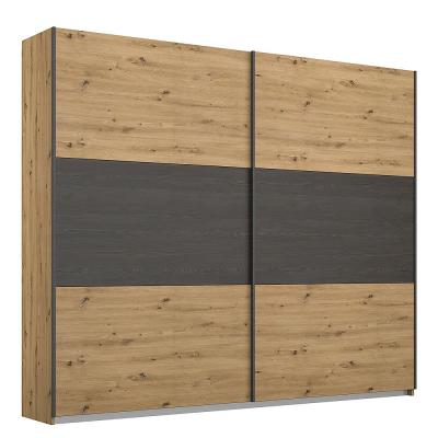 Rauch Miro 218cm 2 Door Sliding Wardrobe Artisan Oak And Black Oak