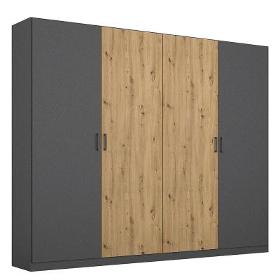 Rauch Miro 226cm 4 Door Wardrobe Metallic Dark Grey And Artisan Oak