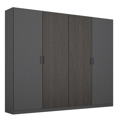 Rauch Miro 226cm 4 Door Wardrobe Metallic Dark Grey And Black Oak