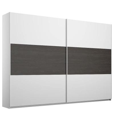 Rauch Miro 261cm 2 Door Sliding Wardrobe Alpine White And Black Oak