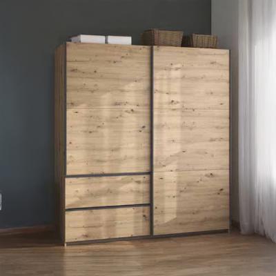 Rauch Ben 175cm 2 Door Sliding Wardrobe With Drawer Artisan Oak