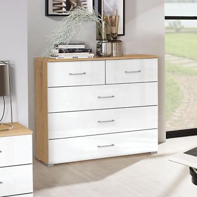 Rauch Morella 32 Drawer Chest Sonoma Oak And White High Gloss