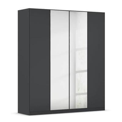 Rauch Wingview Lite 181cm 4 Door Wardrobe With Mirror Metallic Dark Grey