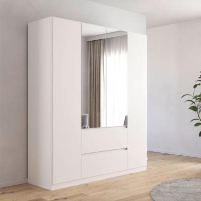 Rauch Mainz Plus 181cm 4 Door Combi Wardrobe Alpine White And White High Gloss