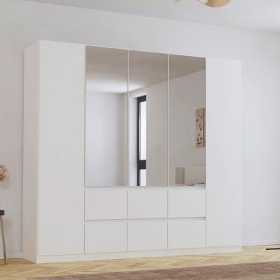 Rauch Mainz Plus 226cm 5 Door Combi Wardrobe Alpine White And White High Gloss