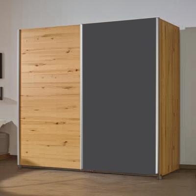 Rauch Slide 175cm 2 Door Sliding Wardrobe Artisan Oak And Metallic Dark Grey