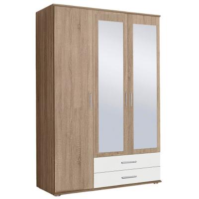 Rauch Rasant Extra 127cm 3 Door Combi Wardrobe With 2 Drawers Sonoma Oak And Alpine White