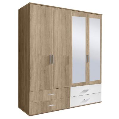 Rauch Rasant Extra 168cm 4 Door Combi Wardrobe With 2 Drawers Sonoma Oak And Alpine White