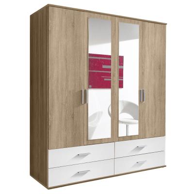 Rauch Rasant Extra 168cm 4 Door Combi Wardrobe With 4 Drawers Sonoma Oak And Alpine White