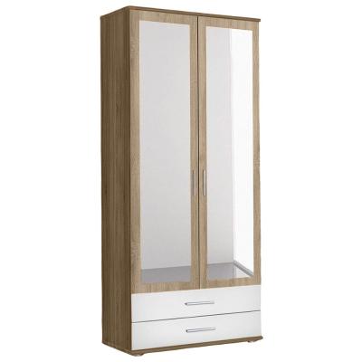 Rauch Rasant Extra 85cm 2 Door Combi Wardrobe Sonoma Oak And Alpine White