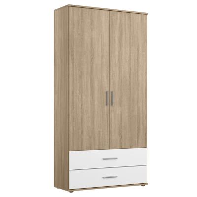 Rauch Rasant Extra 85cm 2 Door Wardrobe With Drawer Sonoma Oak And Alpine White