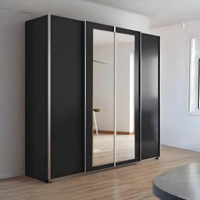 Rauch Altera 226cm 4 Door Sliding Wardrobe With Mirror Metallic Dark Grey
