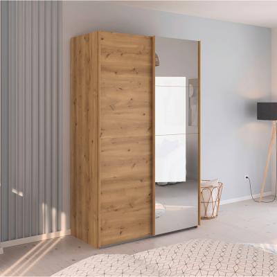 Rauch Evelyn 137cm 2 Door Sliding Wardrobe With Mirror Wild Oak